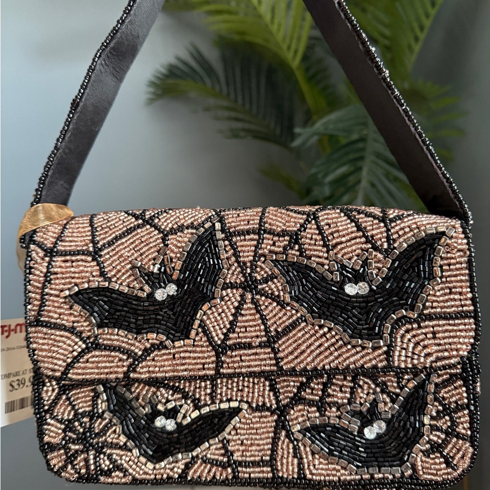 Beaded Bat Design Women's Bag
